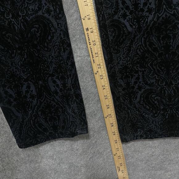 Chicos Paisley Jeans Womens Sz 1 US 8 Black Velvet Textured Stretch Party‎ - Picture 9 of 10